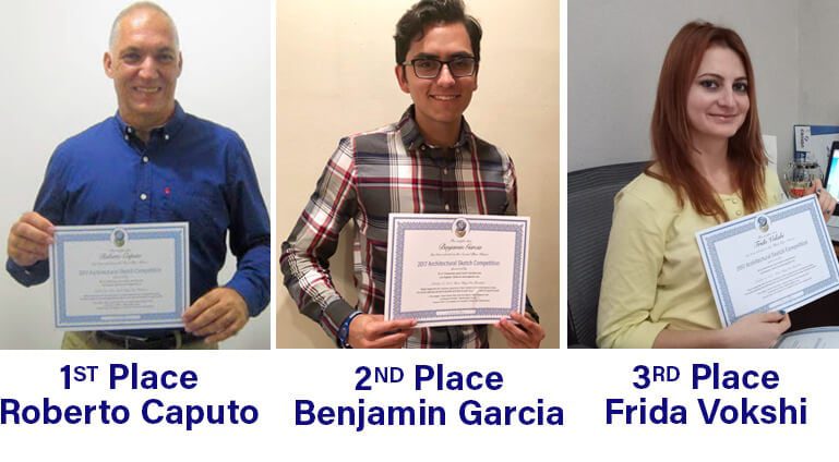 1st, 2nd, and 3rd place winners of the 2017 B.I.G. booth design contest
